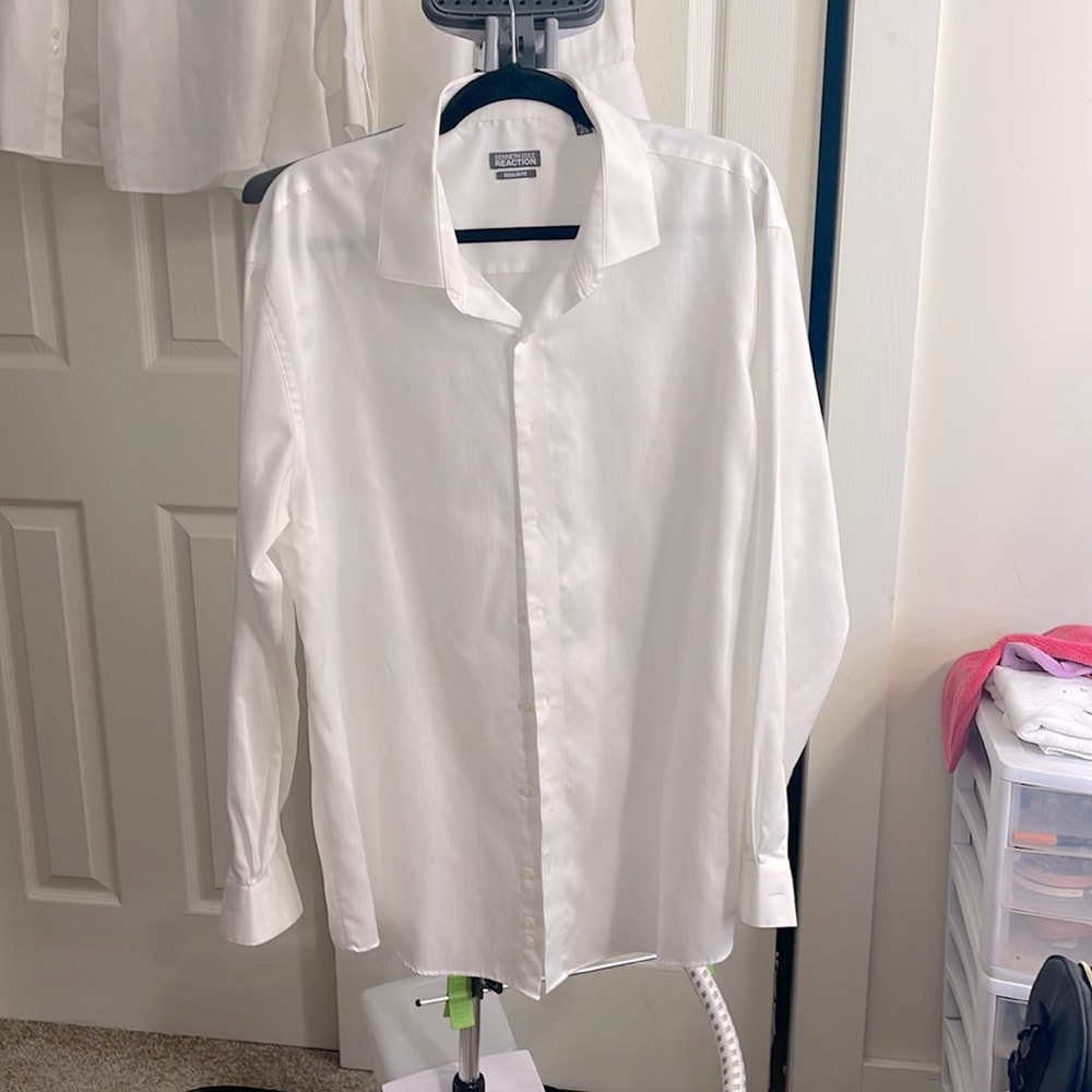 Men’s Kenneth Cole white long sleeve button up